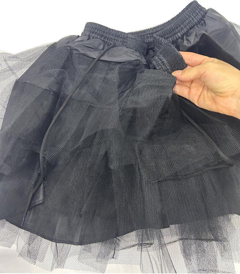 ZHIMYU Kids Girls Elastic Waist Hoopless Petticoat Crinoline with 3 Layers Ruffled Tutu Skirt Half Slip Underskirt - Image 3